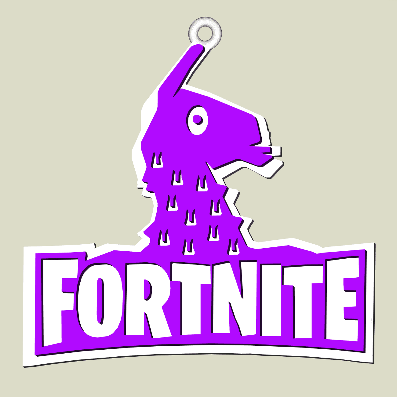 Fortnite Supply Llama key chain, earring, dogtag, jewlery 3d model