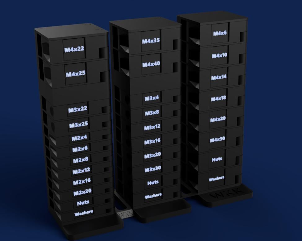 OrbitStack - Swivel Screw Organizer (Complete Modular System) 3d model
