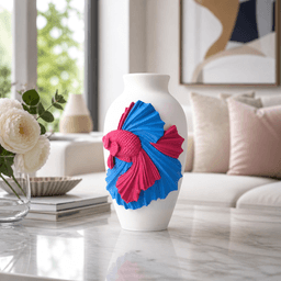 Betta Fish Vase with Colorful Tropical Fish Design 3d model