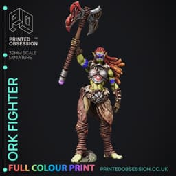Ork Fighter - Full Colour Miniature - D&D 3d model