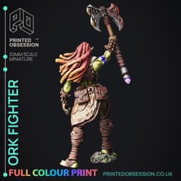 Ork Fighter - Full Colour Miniature - D&D 3d model