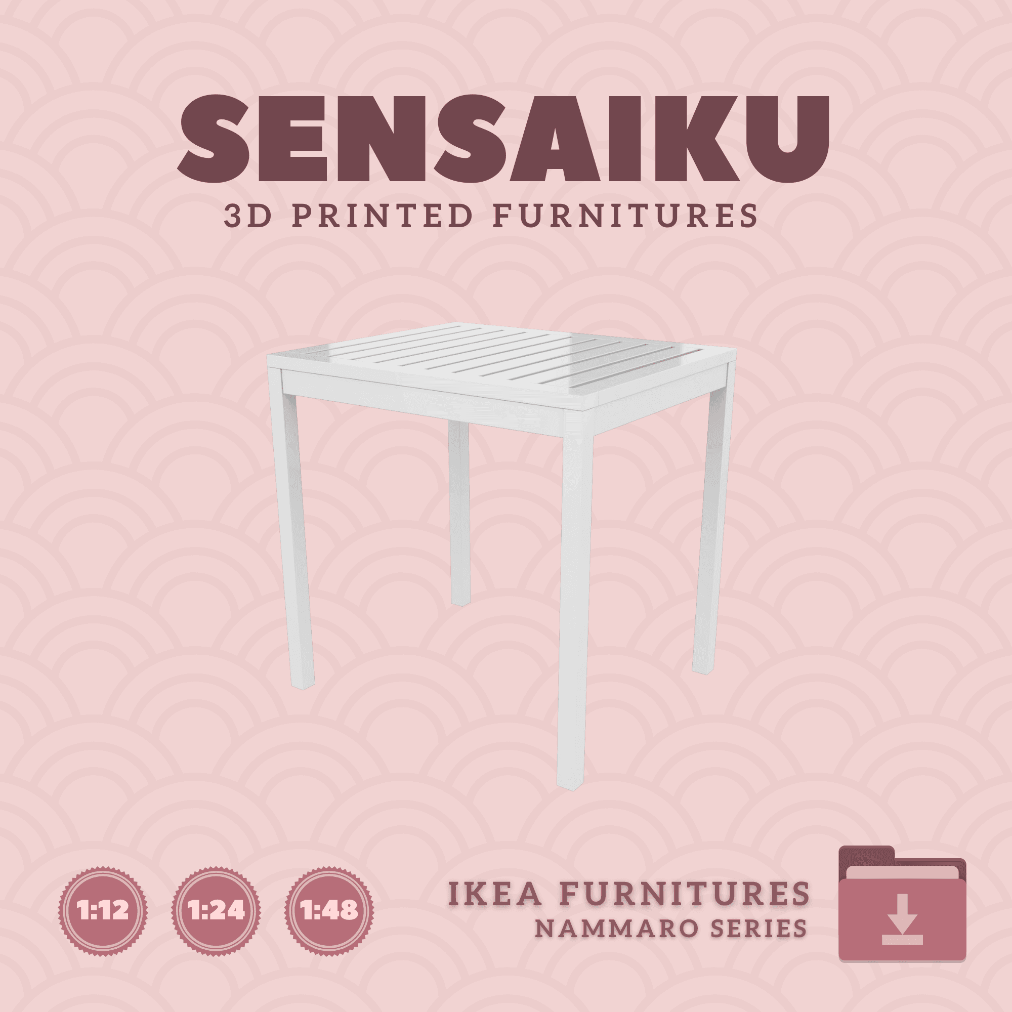 Miniature Replica 06. NAMMARO Table V1 for Miniature Dollhouse - IKEA - 3D Print Instant Download 3d model