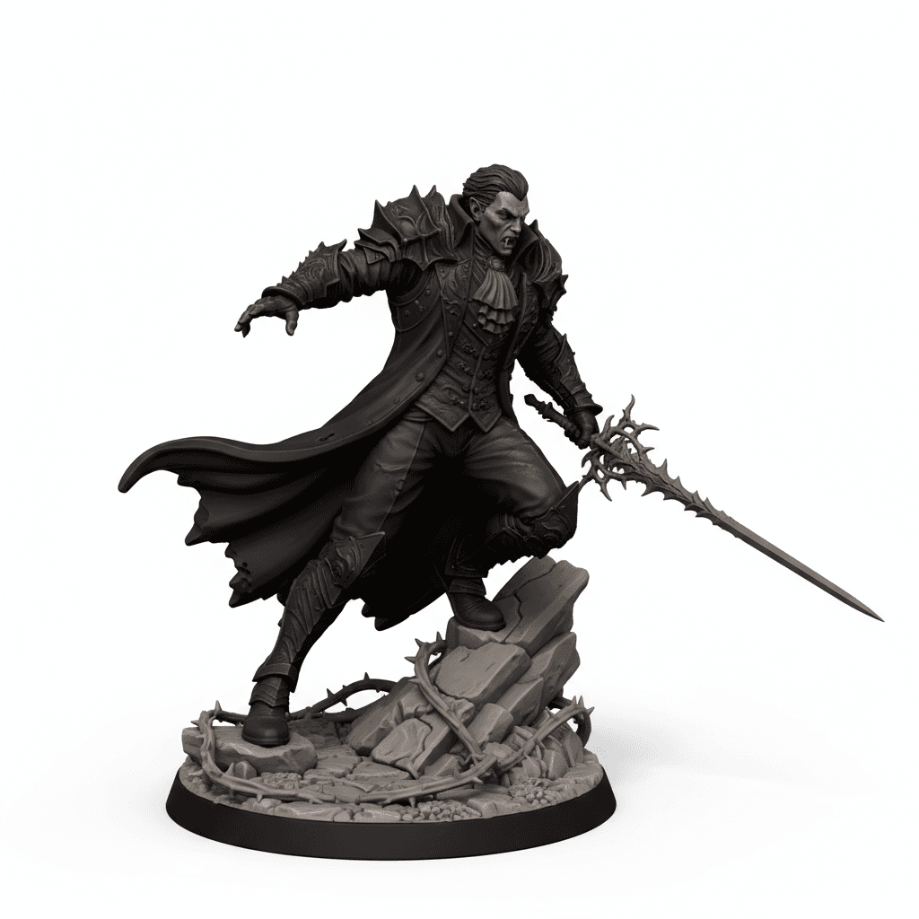Vampire Duelist Thorn Rapier Premium STL File 3d model