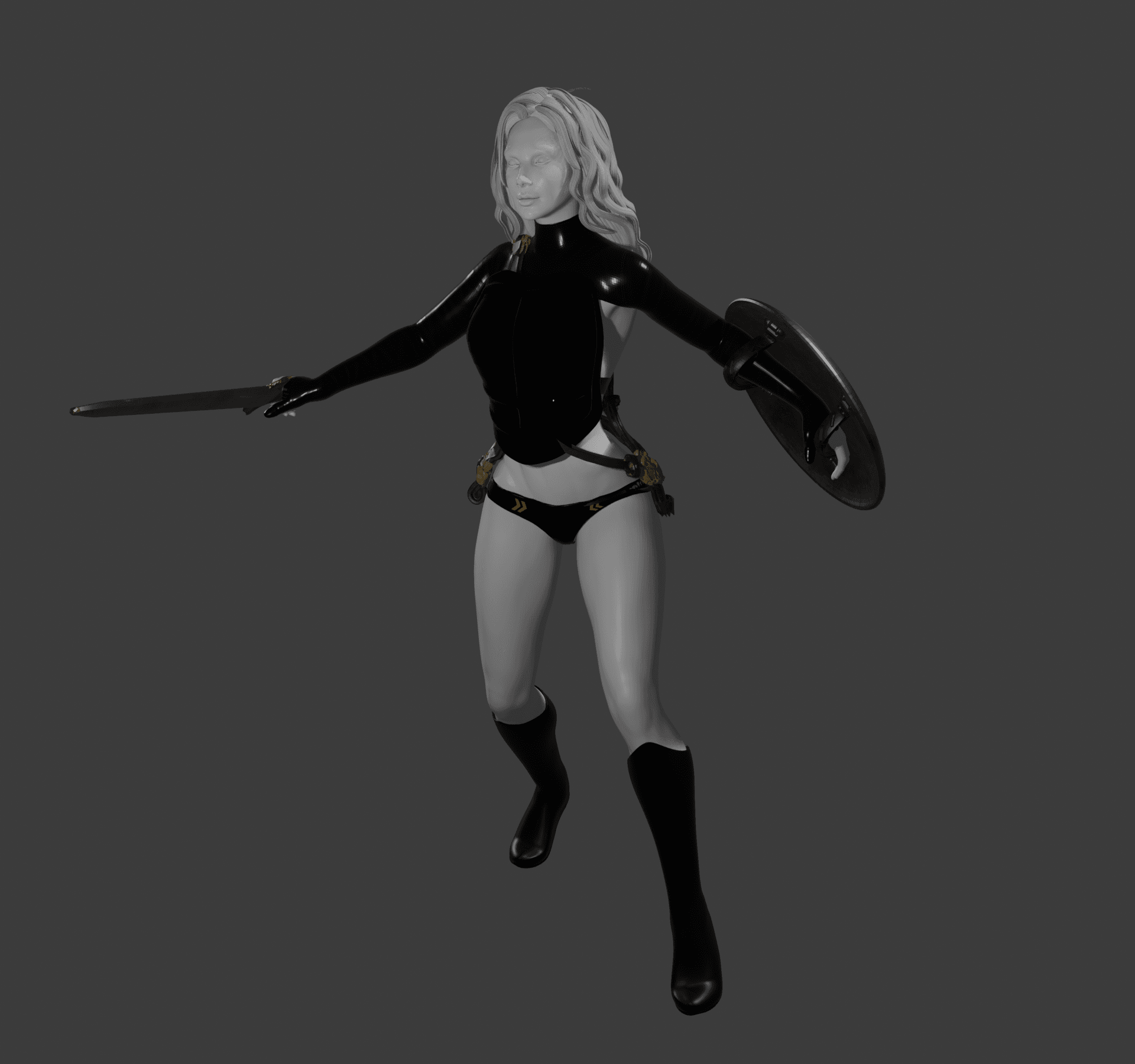 Sexy Fantasy Warrior Diana v2 3d model