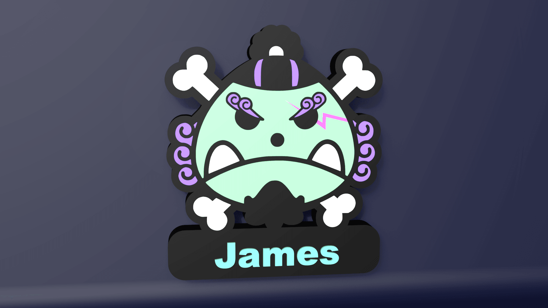 Jinbe Skull - LED Strip compatible 3d model