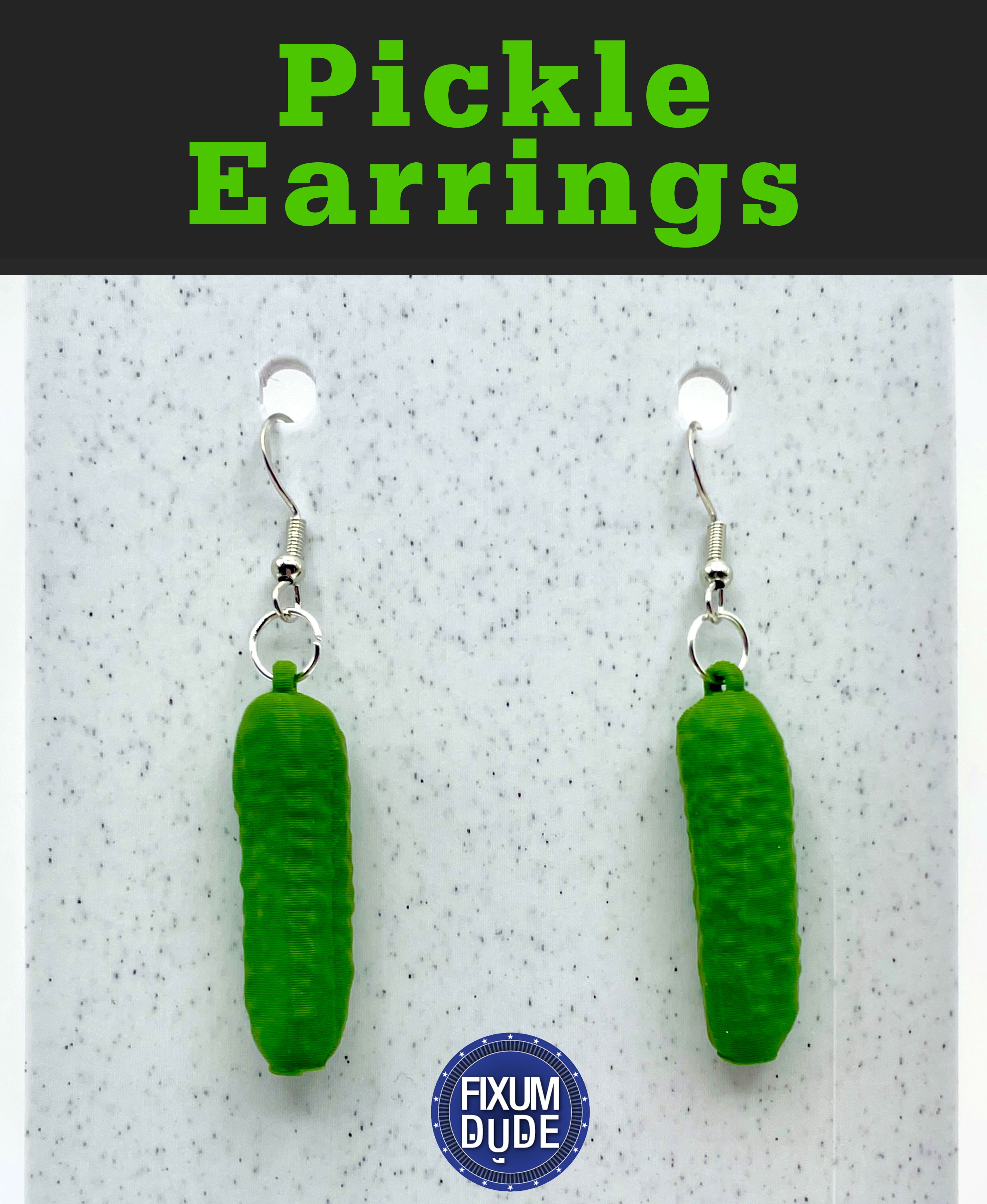 Pickle Earrings 3d model