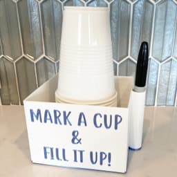 Cup and Pen Holder - Summer is the time for outdoor parties and quenching your thirst. Instead of using several paper cups, your guests can "Take a Cup & Fill it Up" to cut down on waste! #summer - 3d model