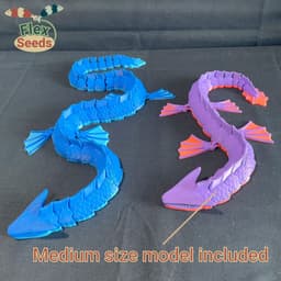 Flexi Water Dragon (Print-in-place) 3d model