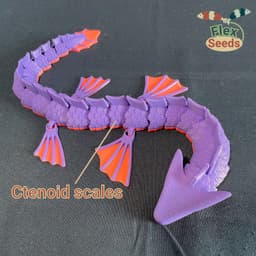 Flexi Water Dragon (Print-in-place) 3d model