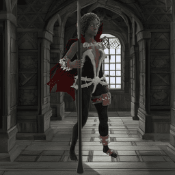 Dark-Skinned Fantasy Spear Character v2.0 3d model
