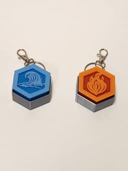 clicky keychain Fire and water.stl 3d model