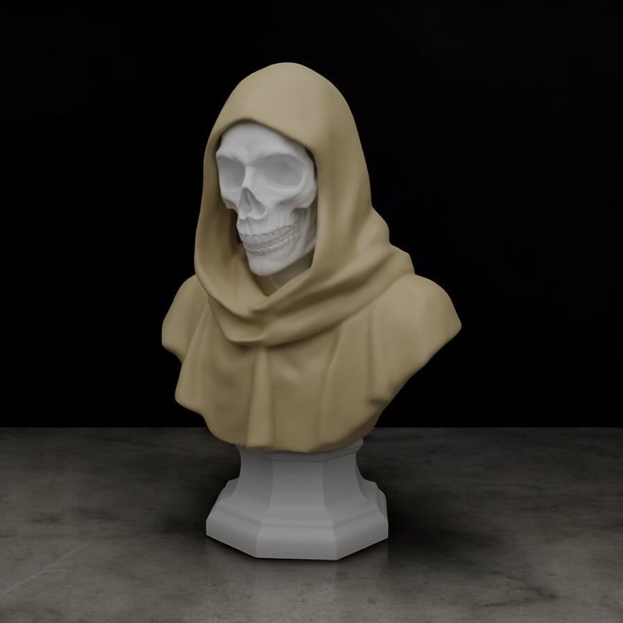 Hooded Skeleton Bust 3d model