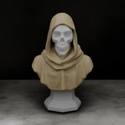 Hooded Skeleton Bust 3d model