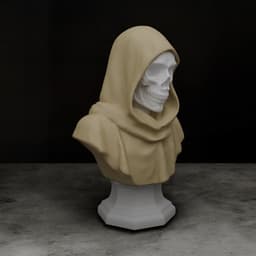Hooded Skeleton Bust 3d model