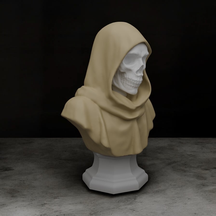 Hooded Skeleton Bust 3d model