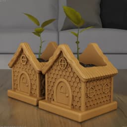 Cozy Bee Cottage Planter STL 3D Printable Model 3d model