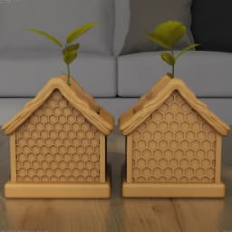 Cozy Bee Cottage Planter STL 3D Printable Model 3d model