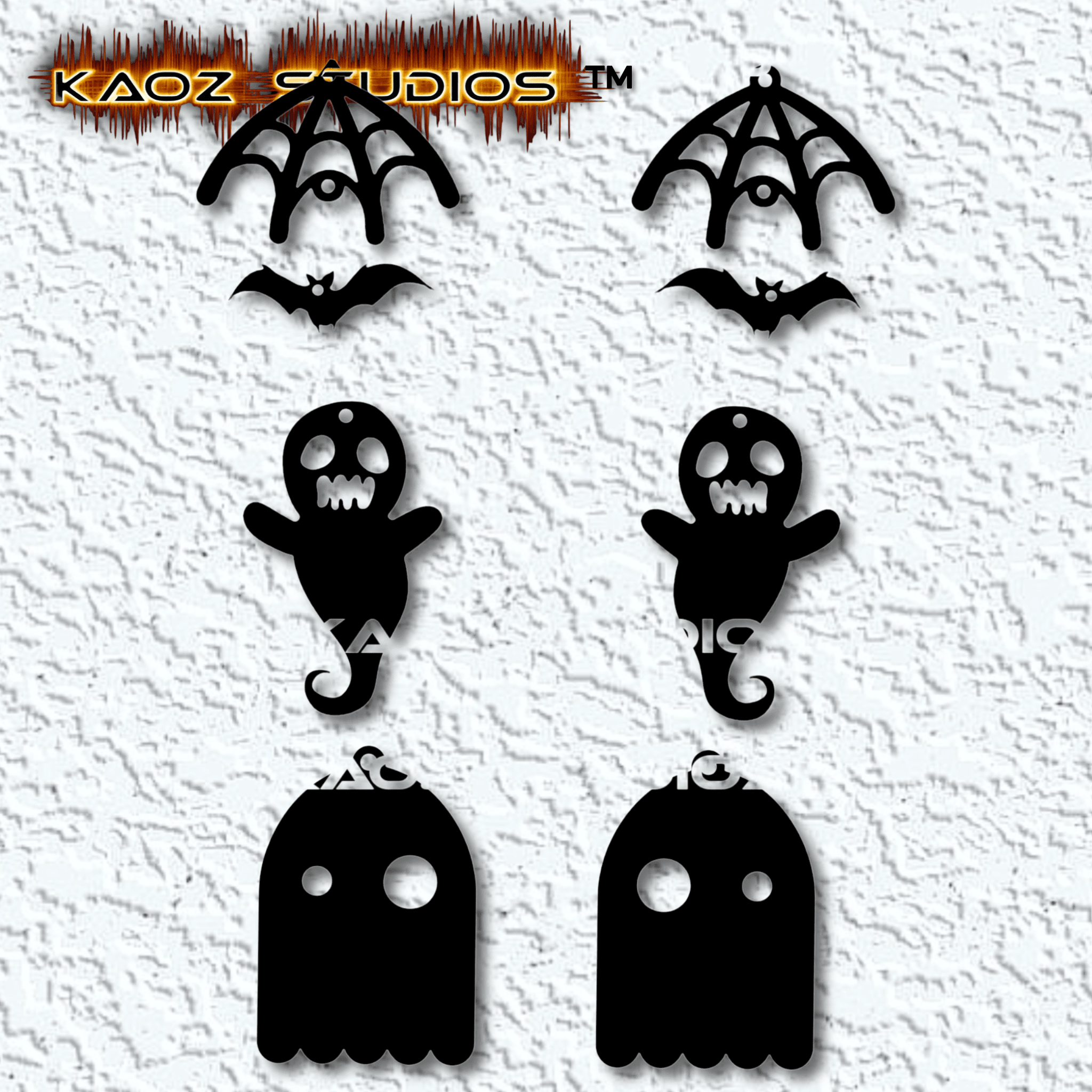 halloween earrings pack of 3 3d model