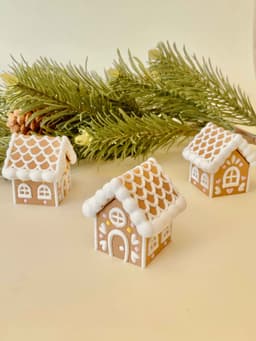 Christmas Gingerbread Frog and House Clicker Keychain Fidget Toy Bundle 3d model