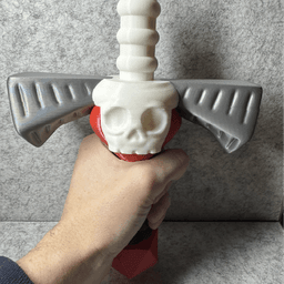 Pool Noodle Sword Handle! Evil Skull Version 3d model