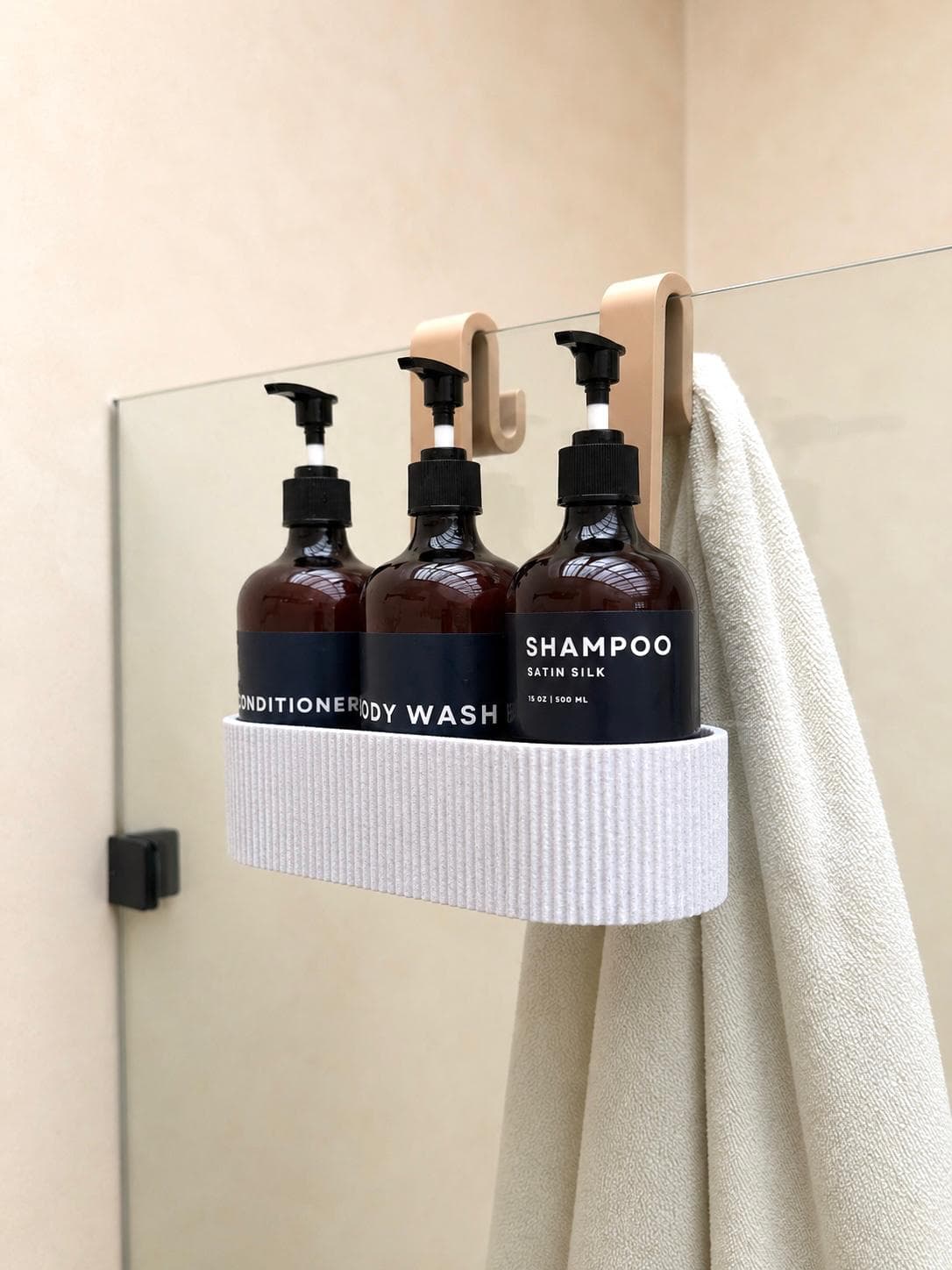 TAVO Bathroom Caddy – Shower Organizer for Glass Panels 3d model