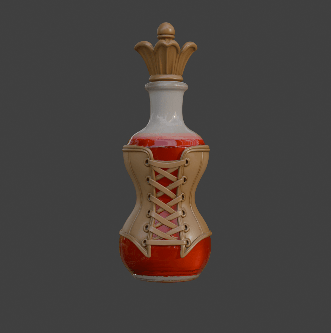 Corseted Potion Bottle with stopper 3d model