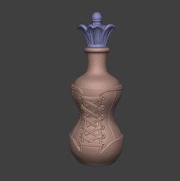 Corseted Potion Bottle with stopper 3d model