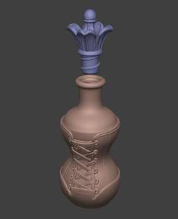 Corseted Potion Bottle with stopper 3d model
