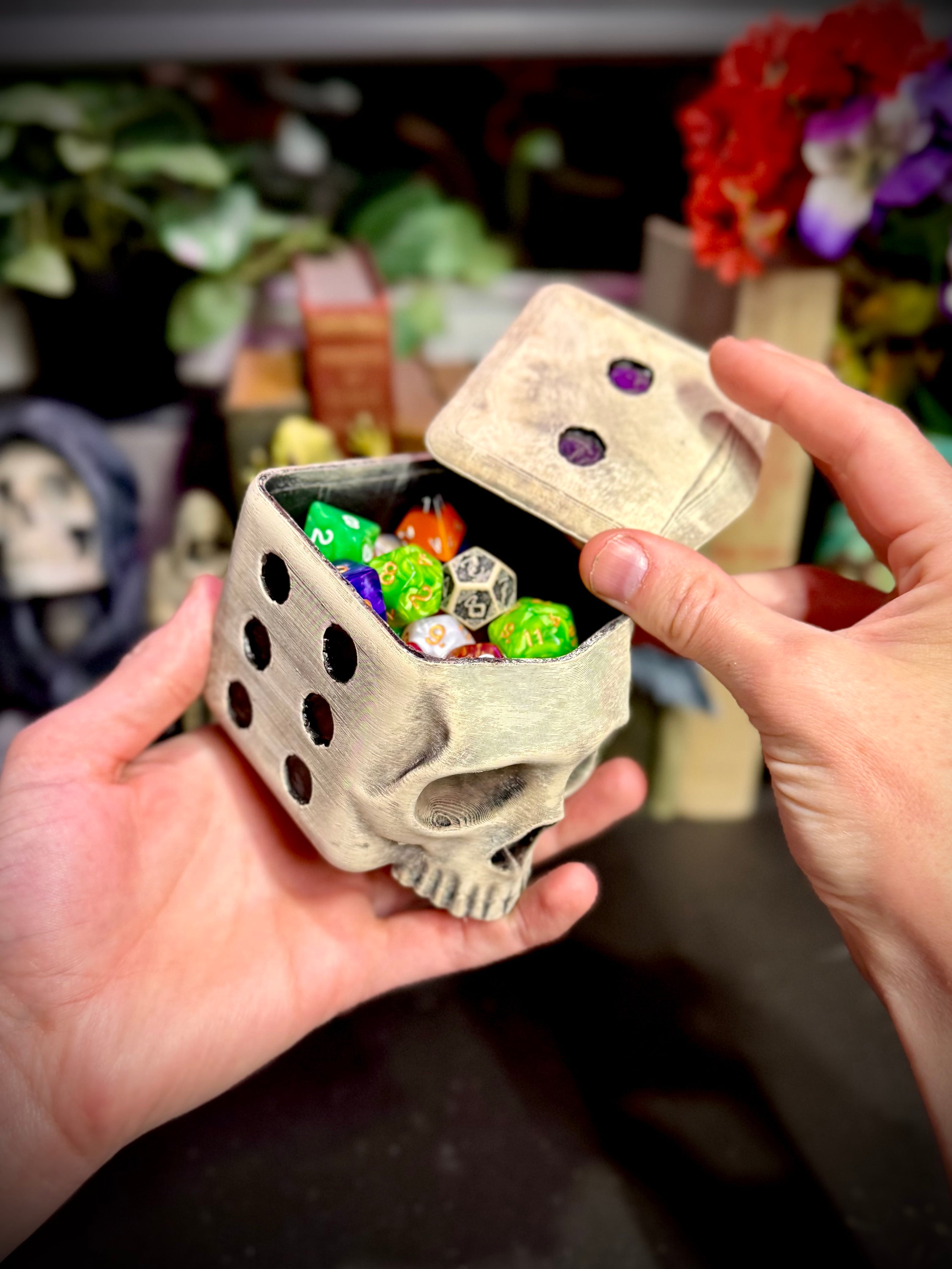 Skull d6 dice box 3d model