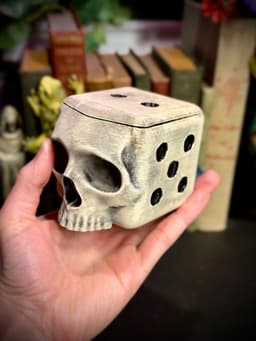 Skull d6 dice box 3d model