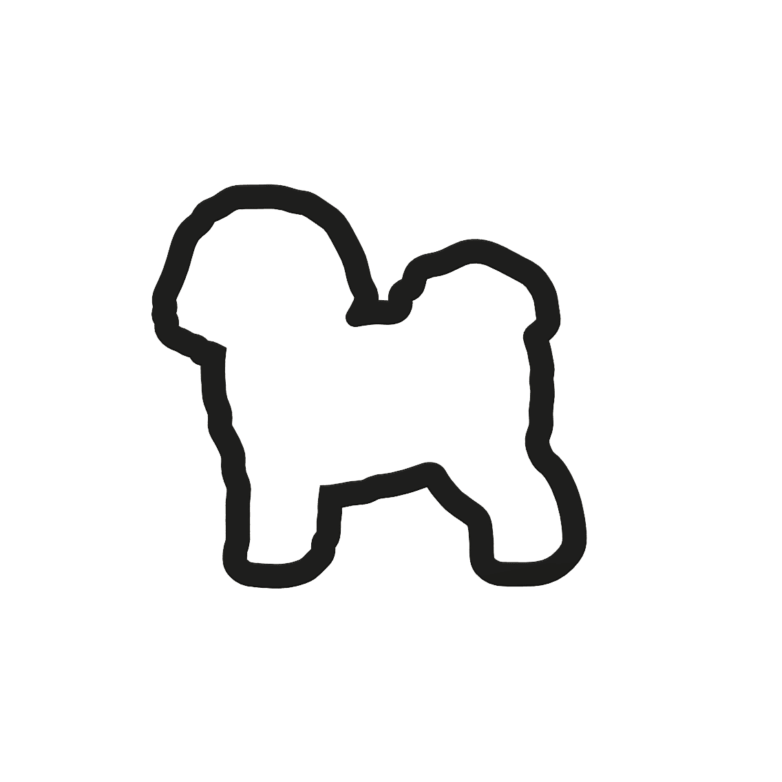 Bichon Frise Cookie Cutter STL File - 4 inches 3d model