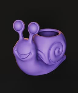 Cute Snail Planter STL | Desk Decor 3D Print | Functional 3d model