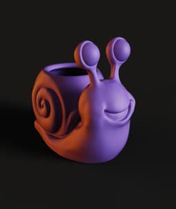 Cute Snail Planter STL | Desk Decor 3D Print | Functional 3d model