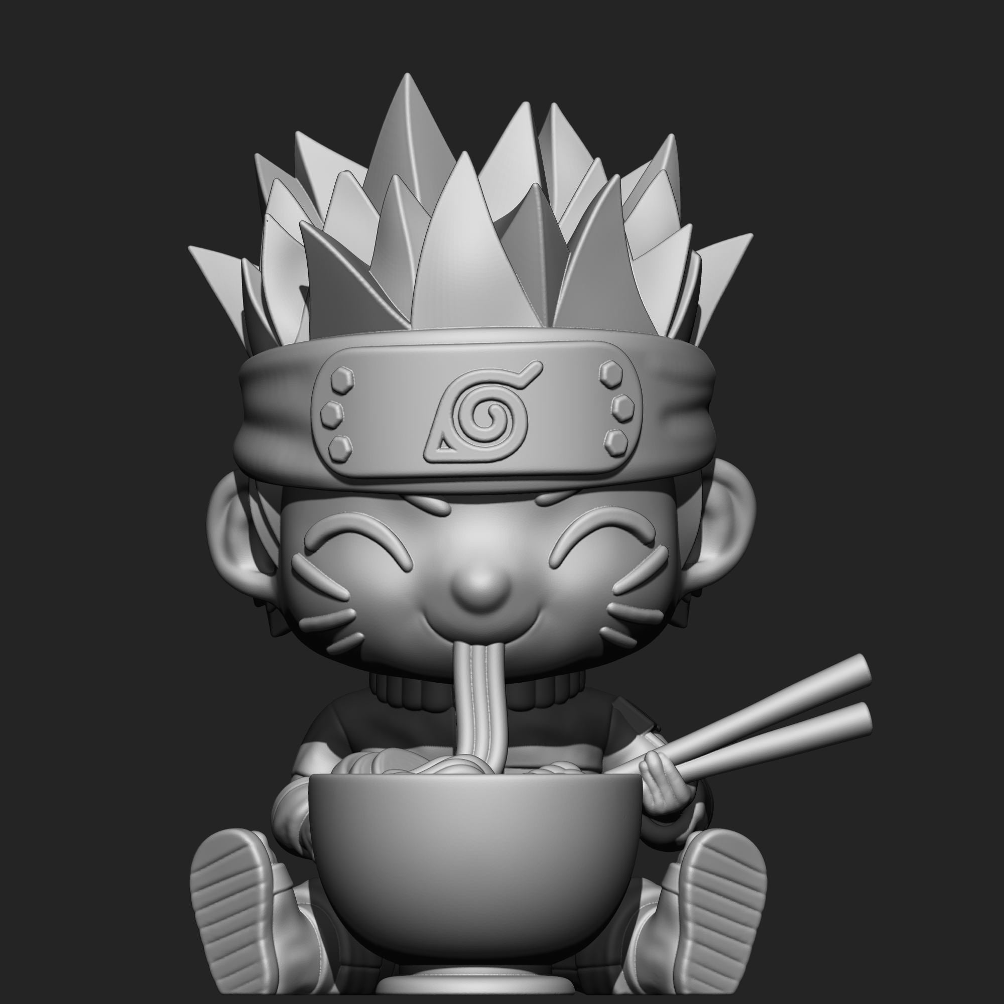 Naruto Eating Ramen 3d model