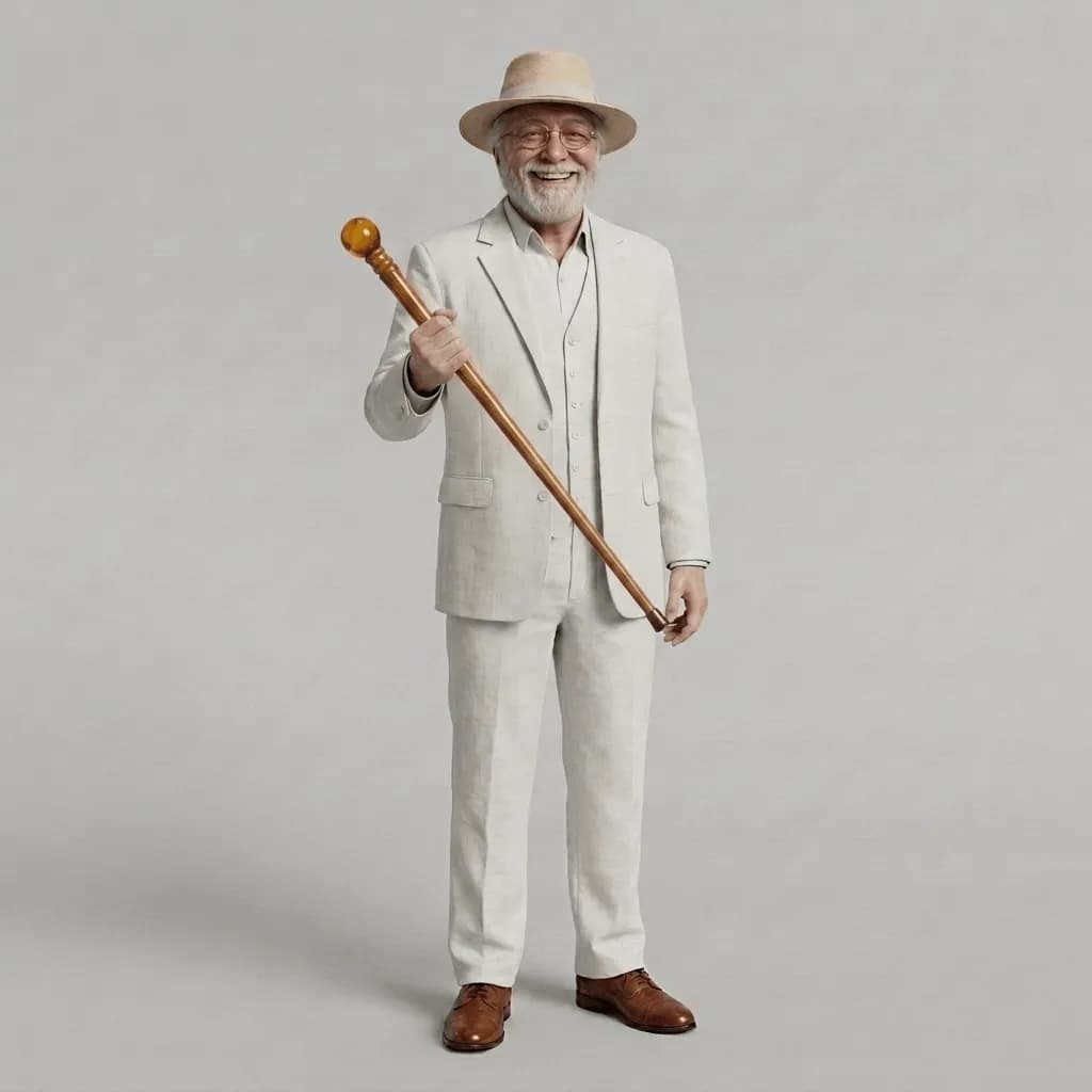 Elegant portrait with figurine of Richard Attenborough 3d model