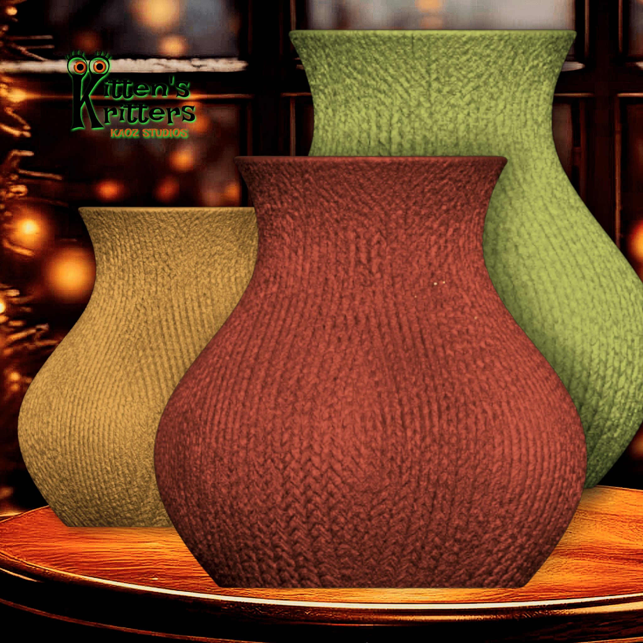 knitted holiday vase 3d model