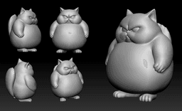 Angry Chubby Cat 3d model