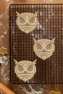 Owl Cookie Cutter, Biscuit Cutter 3d model