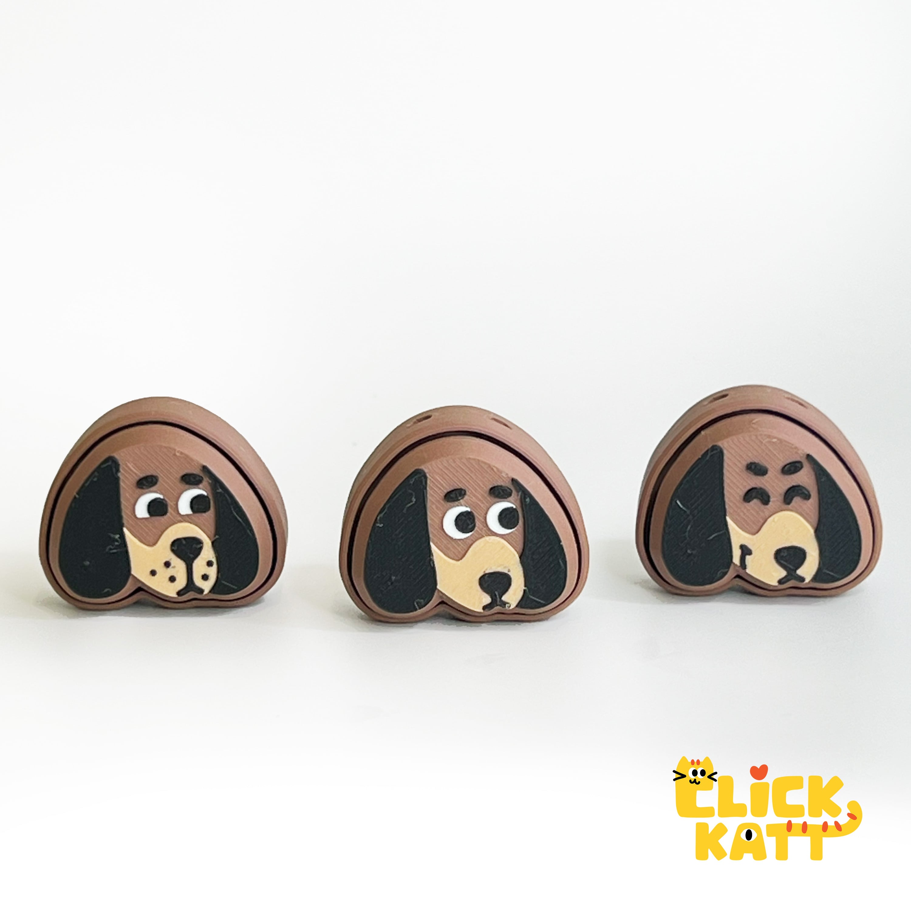 Dog A - Clicker Fidget Toy Keychain 3d model