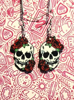 Sugar Skull Earrings 3d model