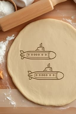 Submarine Cookie Cutter, Biscuit Cutter 3d model