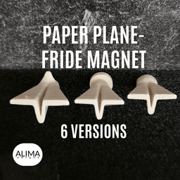 Paper Plane - Fridge Magnet - 6 Versions 3d model