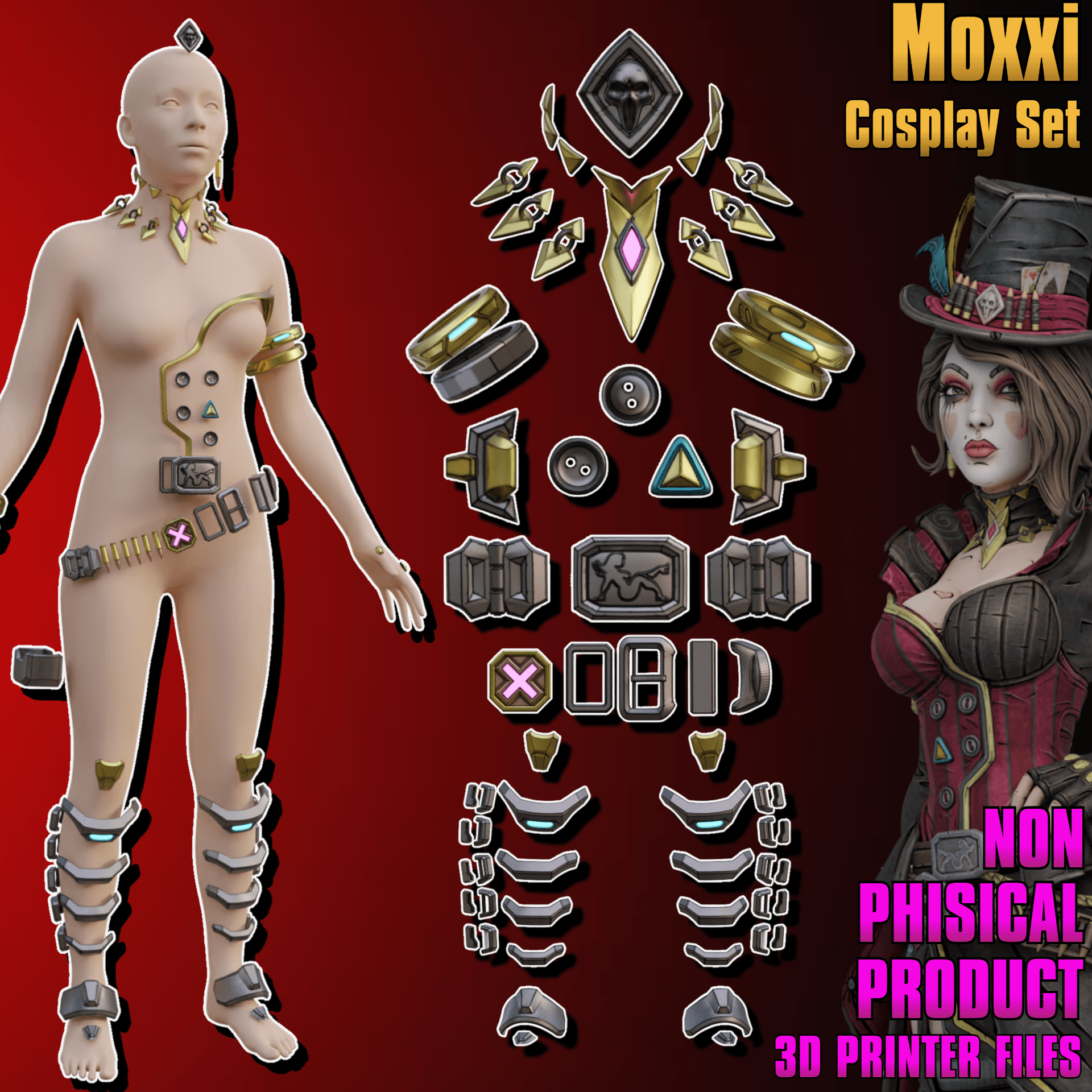 Moxxi Cosplay Accessories Borderlands 4 3d model