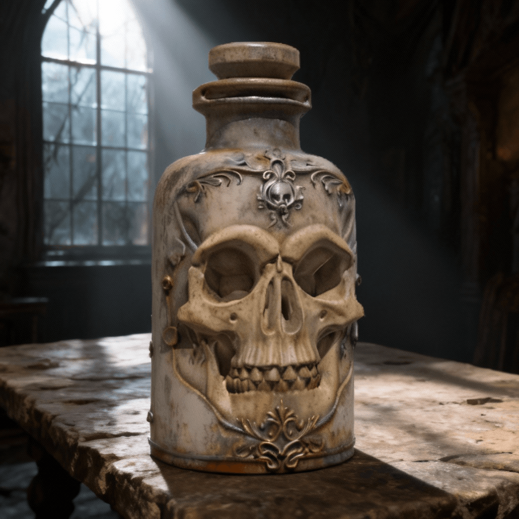 Antique Skull Apothecary Bottle 3d model
