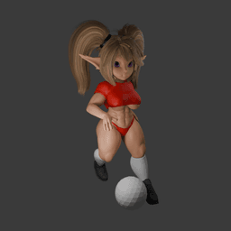 Goblin Woman Playing Soccer 3d model