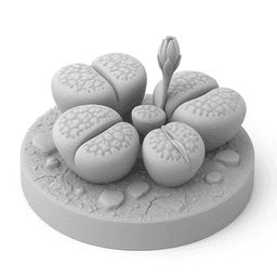 Lithops Colony with Bud 3d model