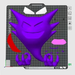Haunter Pokemon Wall Mounted - Parted Out 3d model