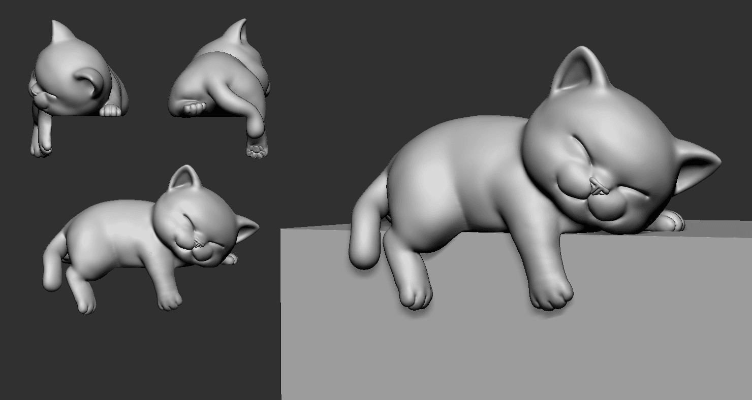 Cute Sleepy Kitten 3d model