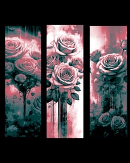 Artwork sharing Pink Roses - Set of Bookmarks 3d model