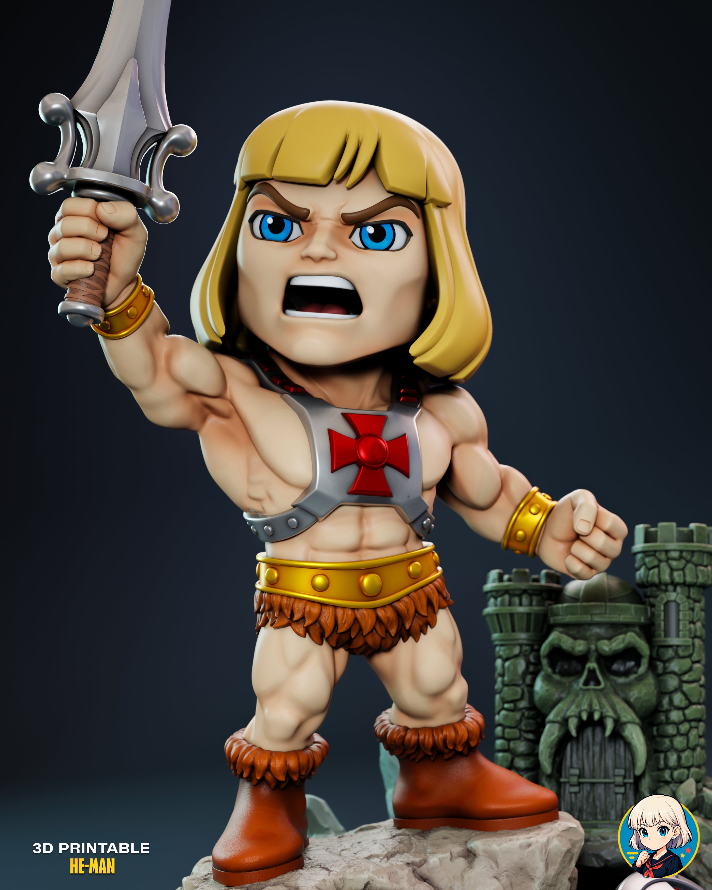 He-Man Chibi - Premium Collectible 3d model